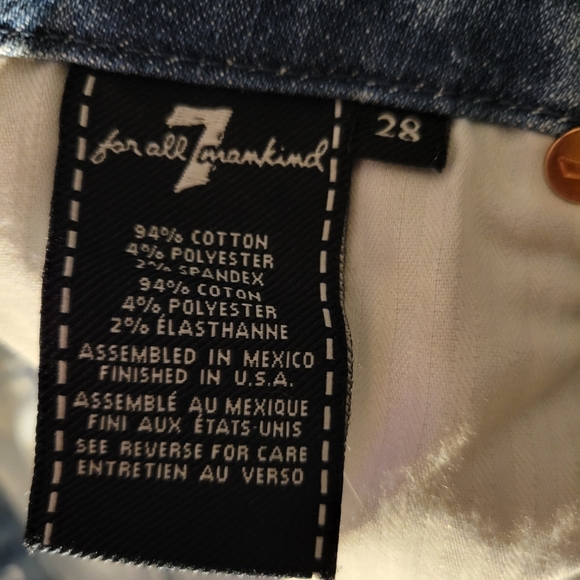 7 For All Mankind Size 28 Distressed Skinny Jeans - Picture 9 of 10